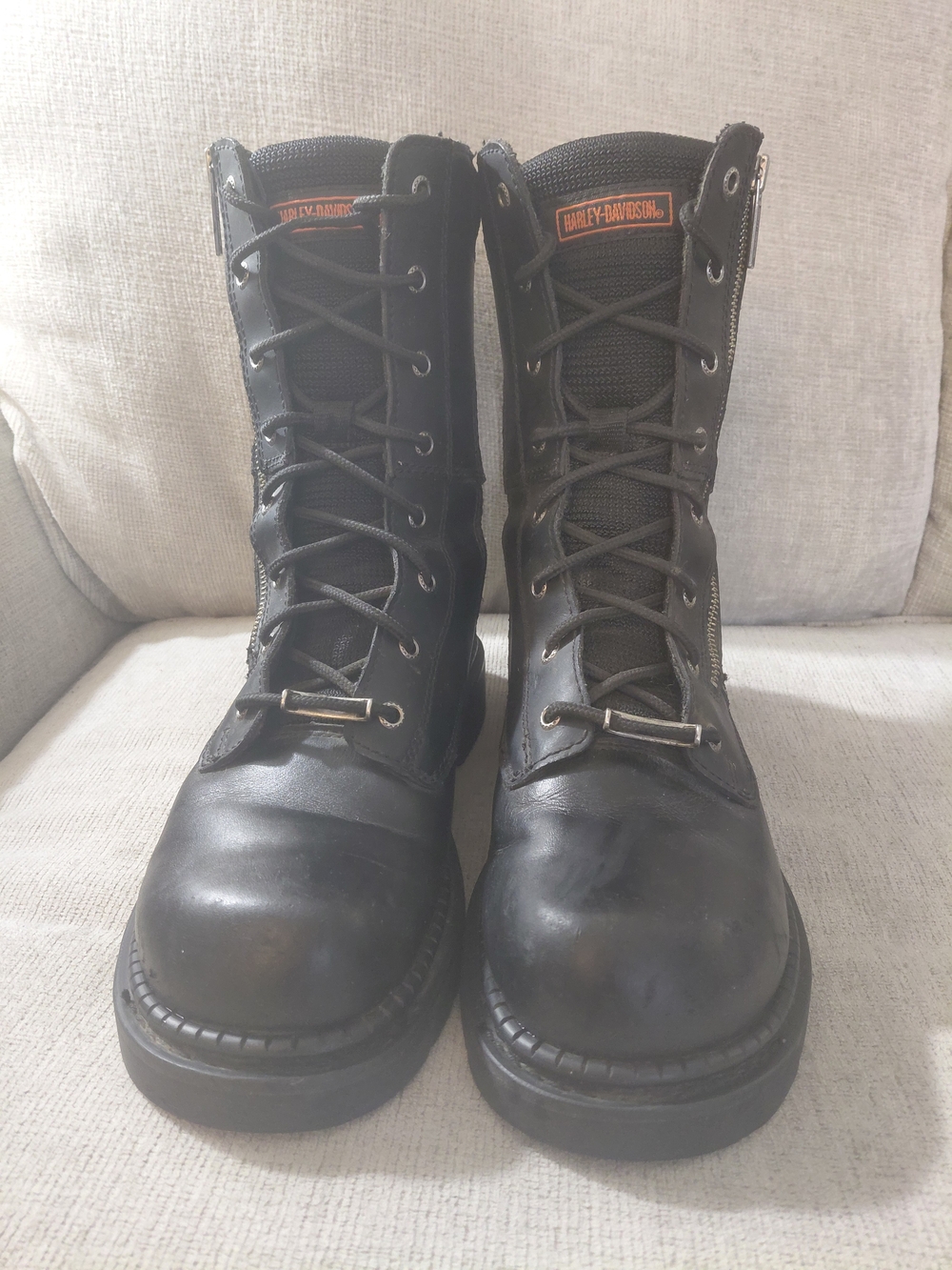 Harley-Davidson Black Leather Riding Boots Size 11 Motorcycle Boots